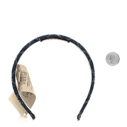 Gucci Denim Monogram Headband 2 of 5