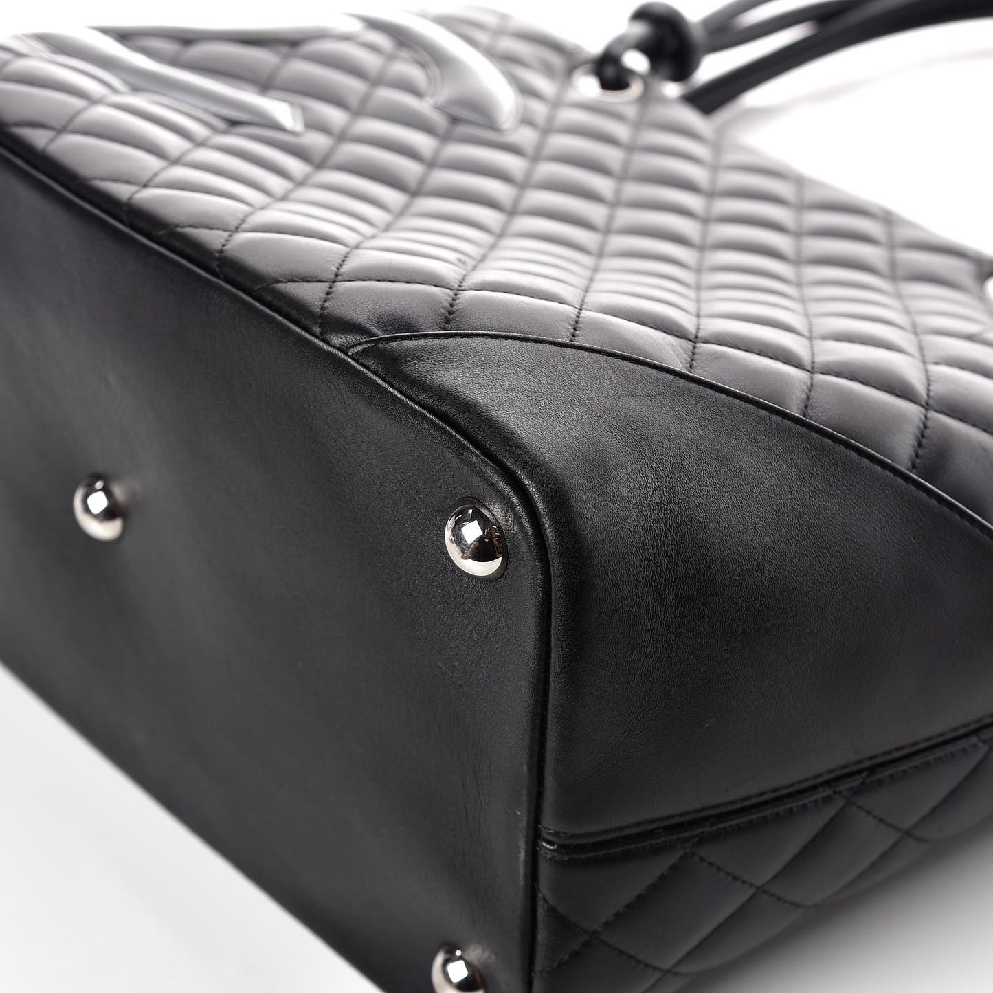 Calfskin Quilted Large Cambon Tote Black