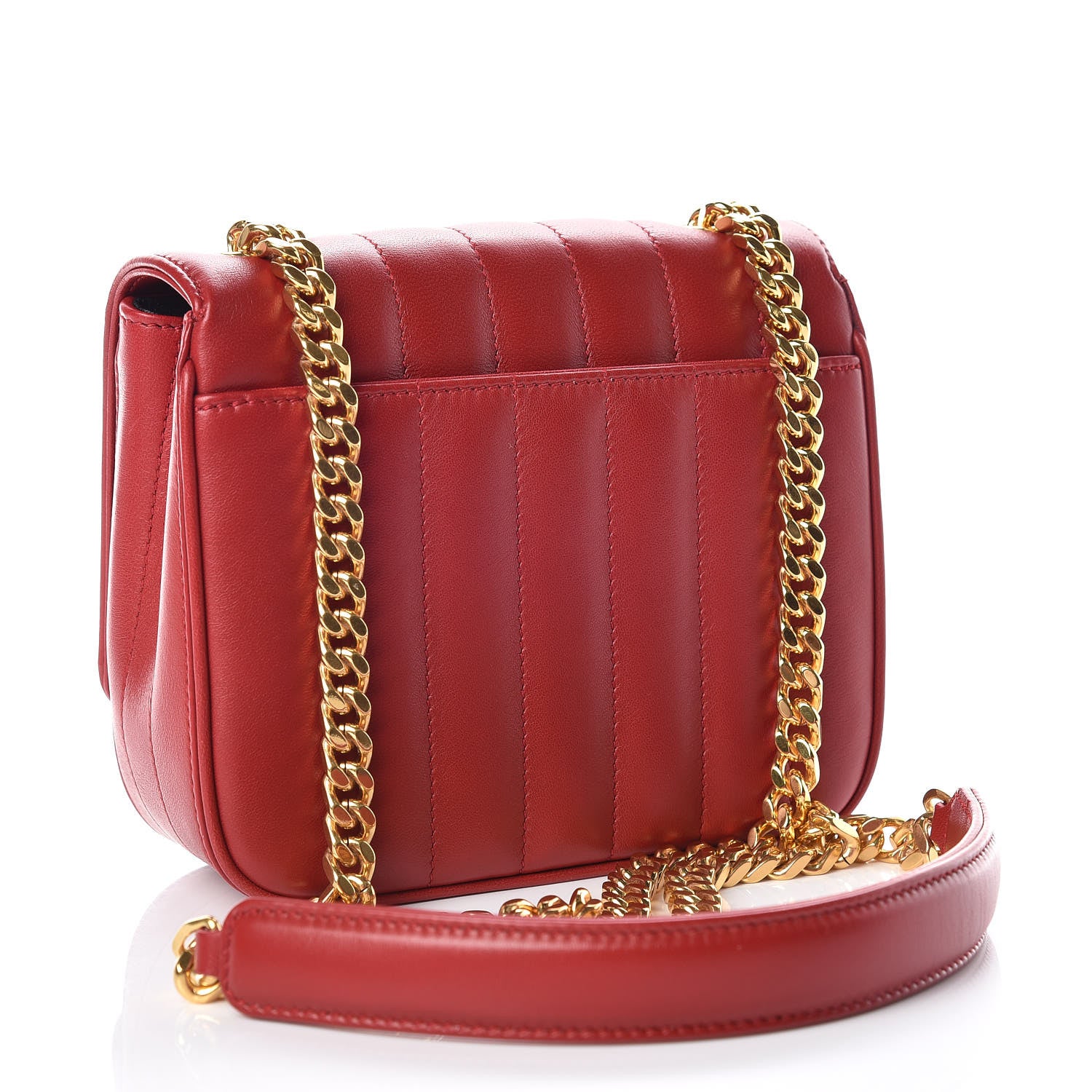Saint Laurent Lambskin Matelasse Monogram Small Vicky Chain Bag Red 3 of 10