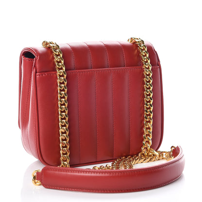 Saint Laurent Lambskin Matelasse Monogram Small Vicky Chain Bag Red 3 of 10