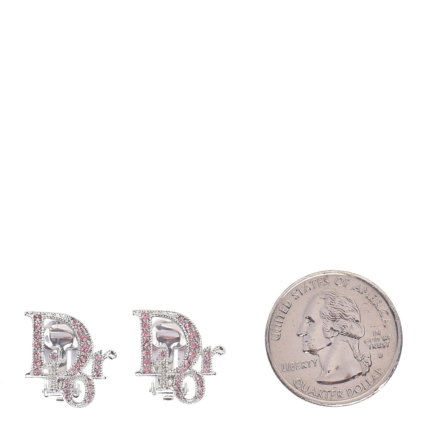 Crystal Logo Clip On Earrings Rose