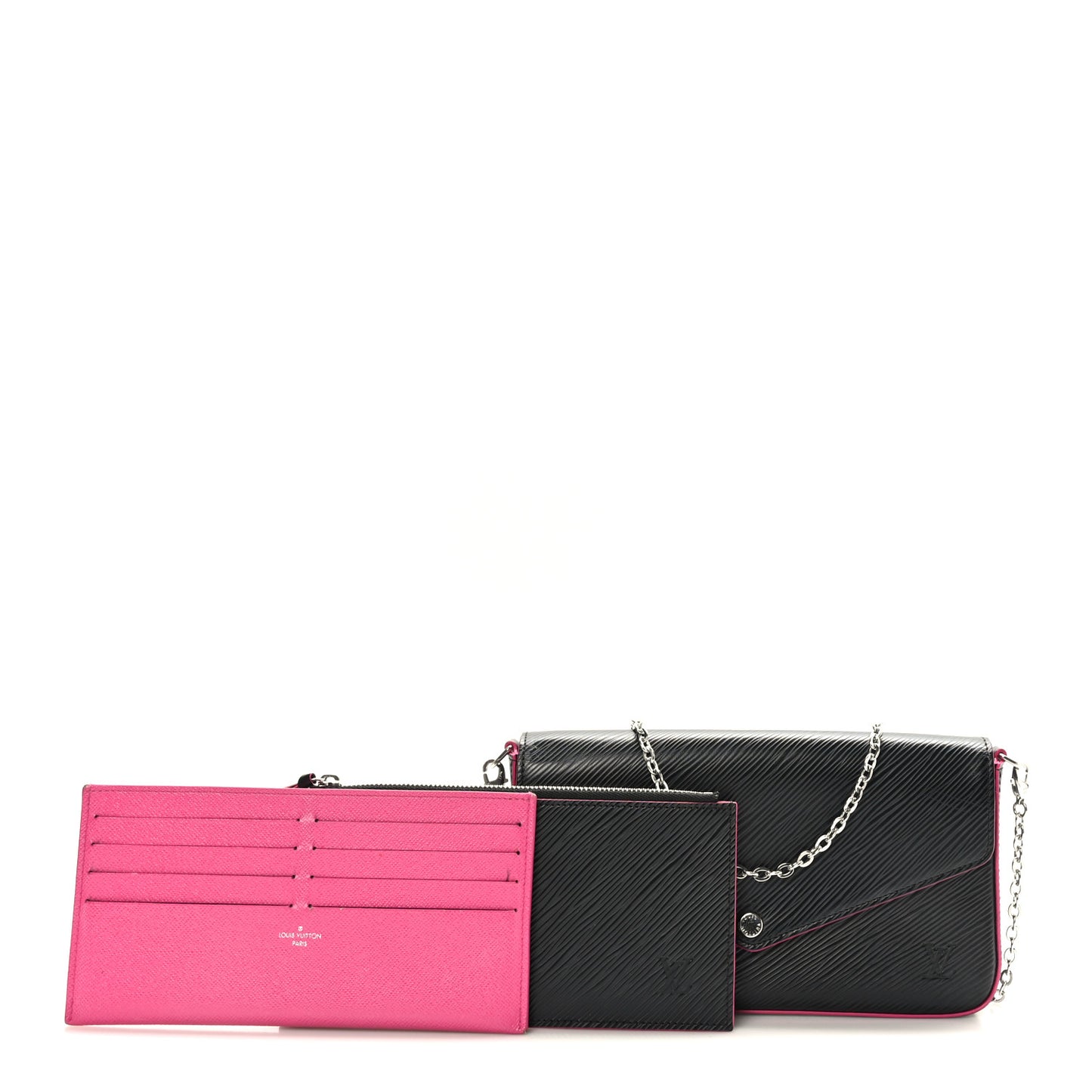 Epi Pochette Felicie Black Hot Pink