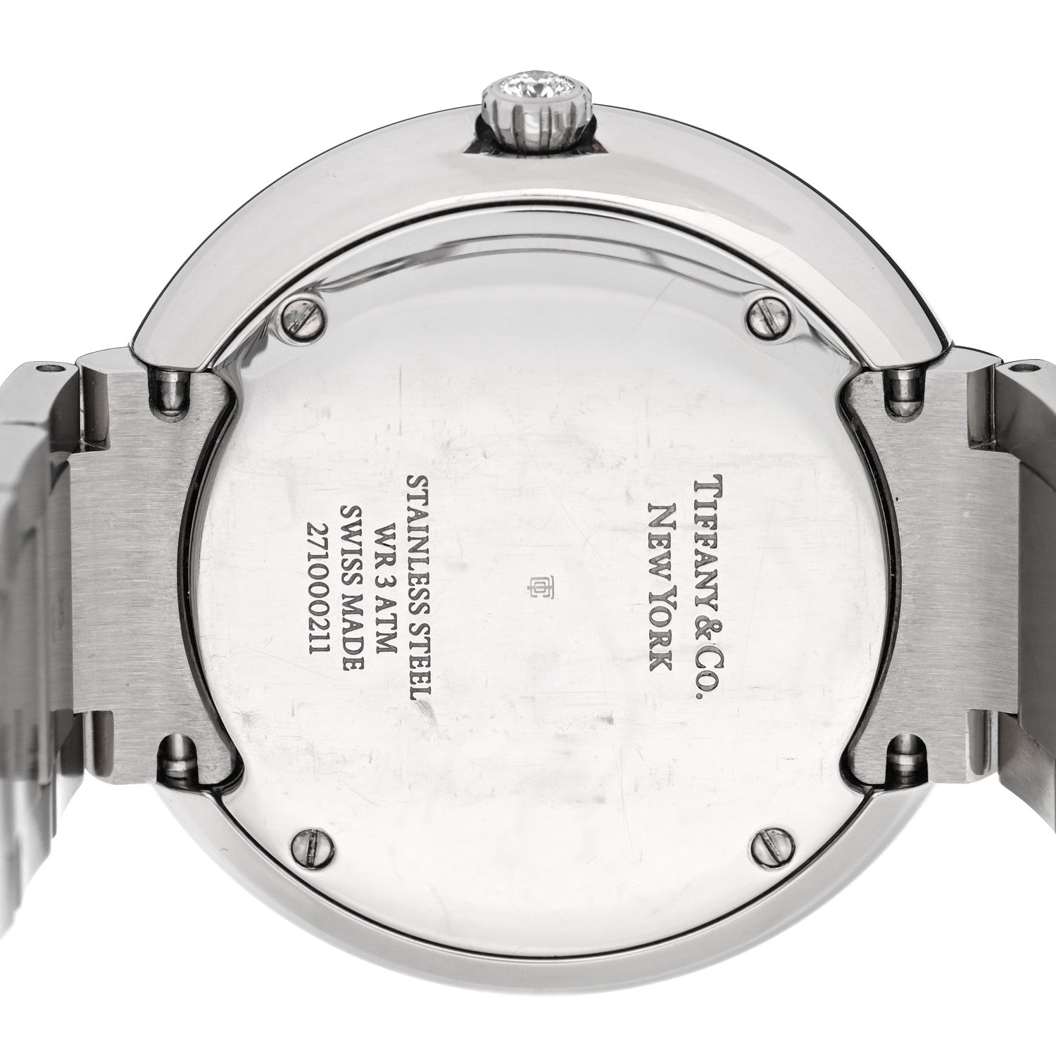 Tiffany Stainless Steel Diamond Mother of Pearl 34mm Atlas 3-Hand Quartz Watch 4 of 5