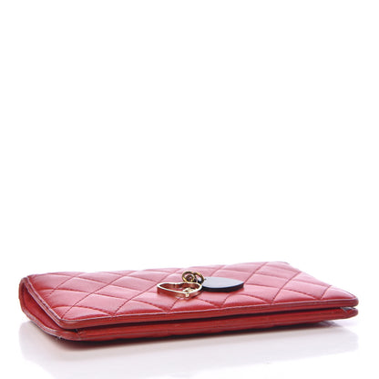Chanel Lambskin Quilted Valentine Wallet Red 4 of 15