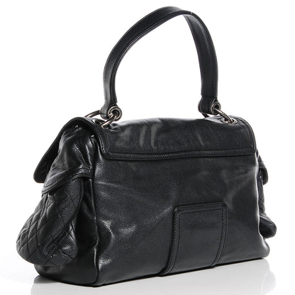 Chanel Glazed Caviar Quilted Mademoiselle Satchel Black 3 of 7