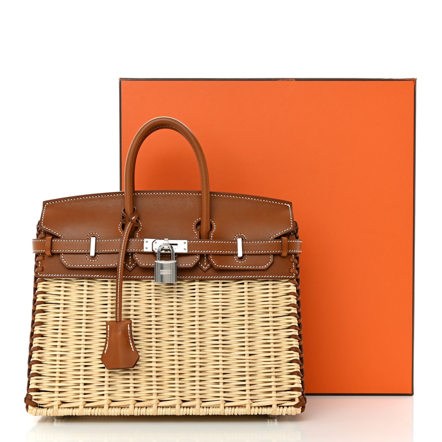 Wicker Barenia Picnic Birkin 25 Naturel Fauve