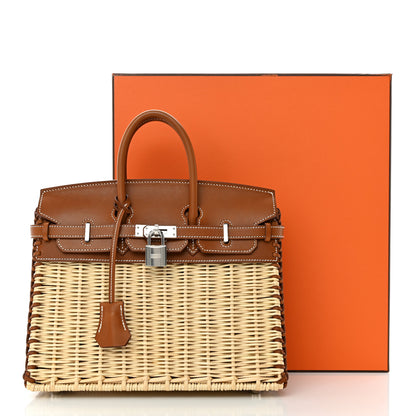 Hermes Wicker Barenia Picnic Birkin 25 Naturel Fauve 11 of 11