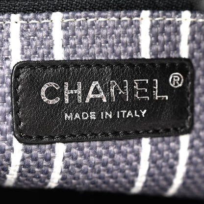 Chanel Striped Canvas CC Tote Blue White Black 6 of 19