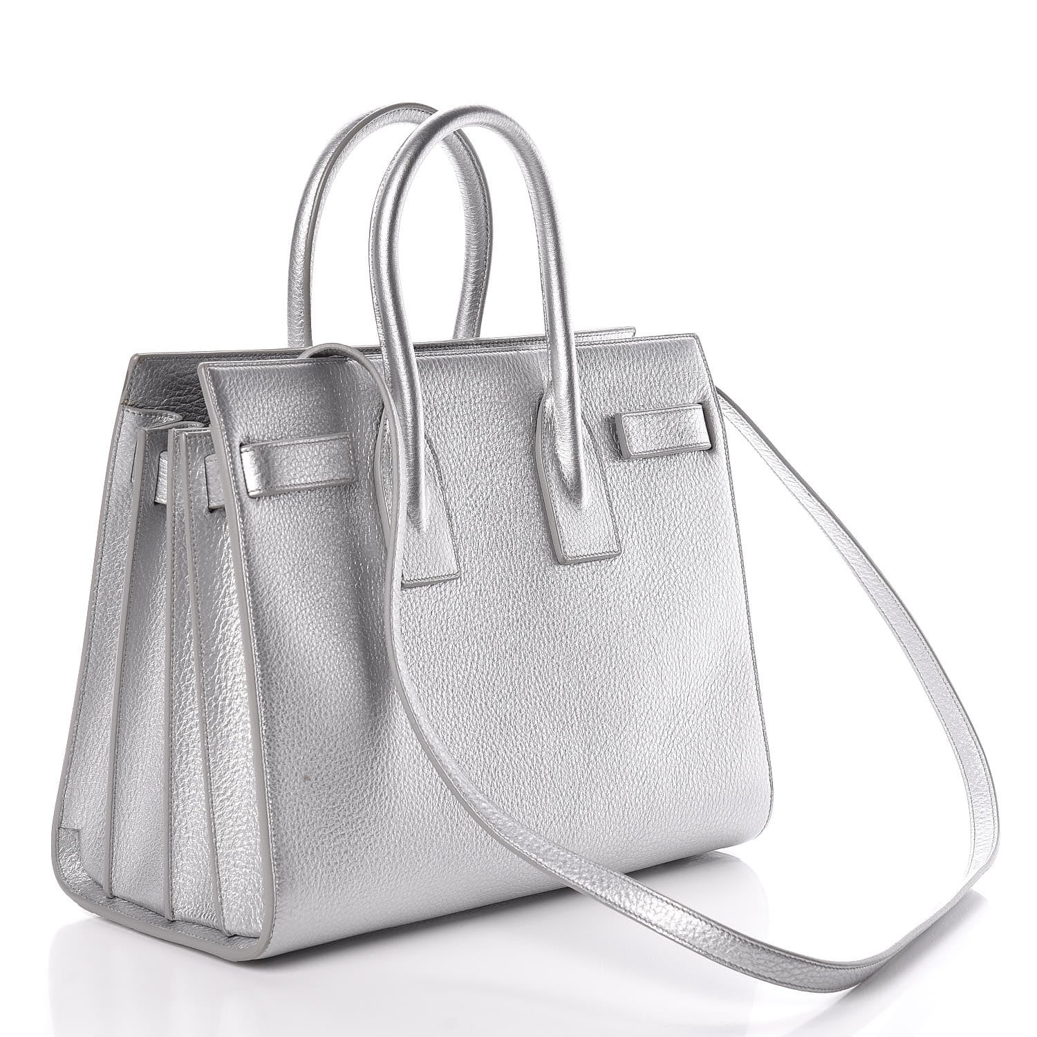 Saint Laurent Metallic Calfskin Small Sac De Jour Silver 3 of 9