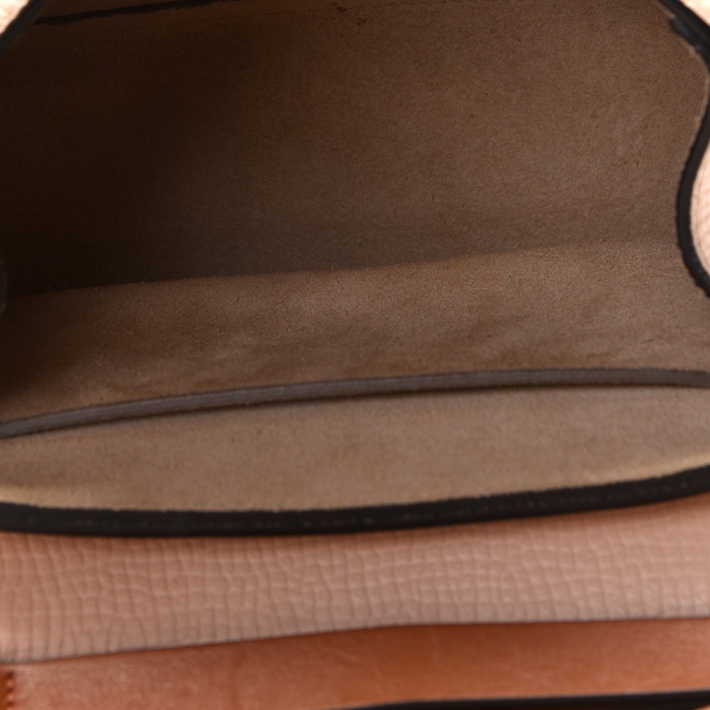 Grained Calfskin Lambskin Mini Bi-Color Drew Shoulder Bag Powder Beige Caramel