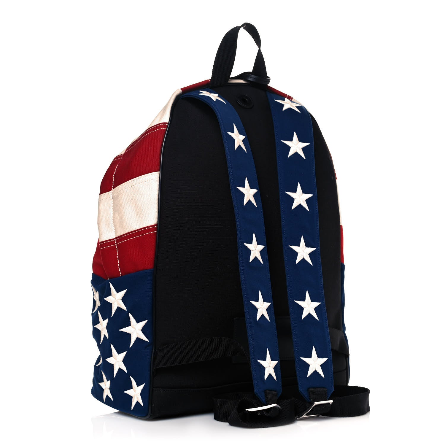 Saint Laurent Canvas American Flag Backpack Red White Blue 2 of 9