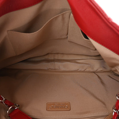 Chanel Caviar Quilted Expandable Zip Shoulder Bag Red 5 of 11