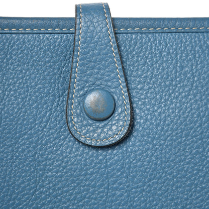 Hermes Taurillon Clemence Evelyne PM Blue Jean 8 of 8