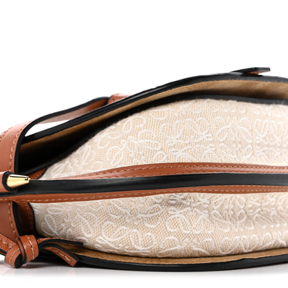 Loewe Calfskin Canvas Anagram Mini Gate Dual Bag Ecru Tan 9 of 10
