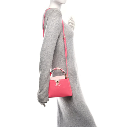 Louis Vuitton Taurillon Monogram Tile Capucines Mini  Dragonfruit Ballet Pink 2 of 9