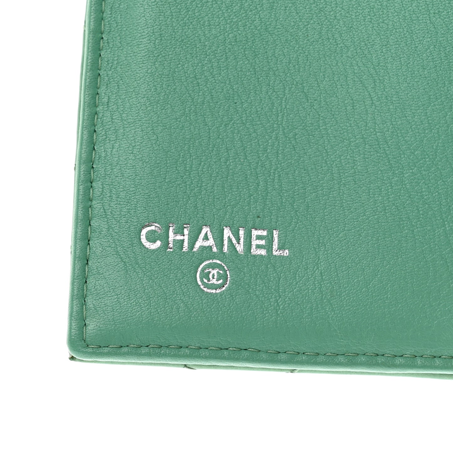 Patent Quilted Large Flap Wallet Green