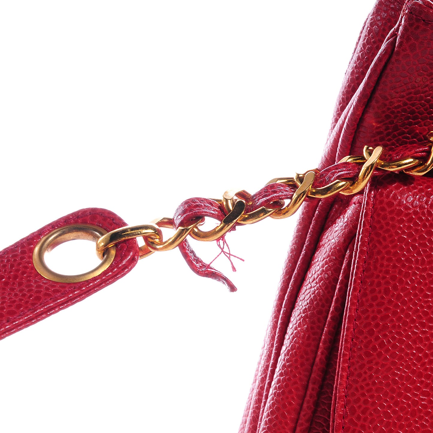 Caviar Shoulder Bag Red