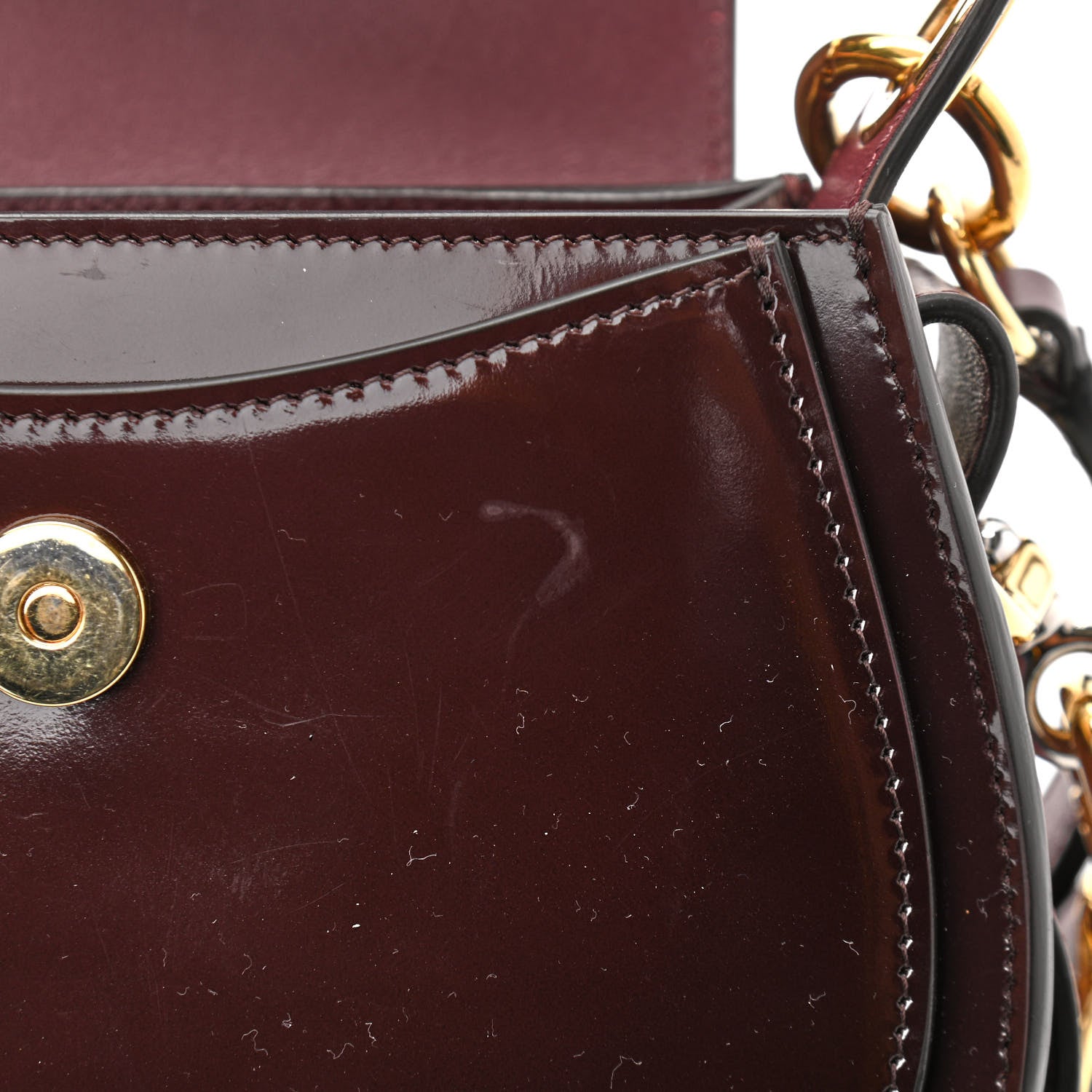 Chloe Spazzolato Sfumato Lambskin Calfskin Small Tess Bag Burnt Brown 9 of 13
