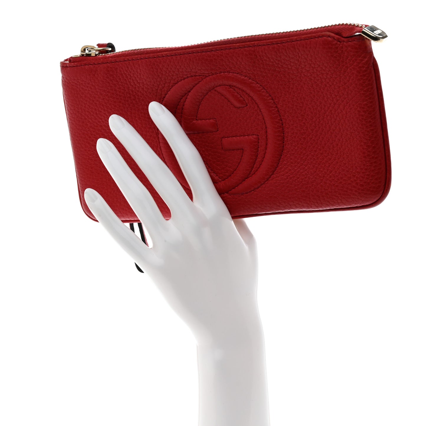 Pebbled Calfskin Soho Wristlet Vibrant Red