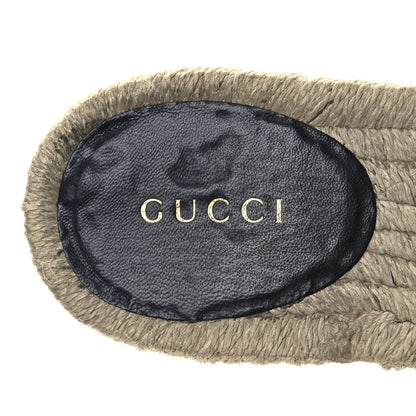 Gucci Nappa Matelasse GG Marmont Espadrille Slide Sandals 38 Black 9 of 14