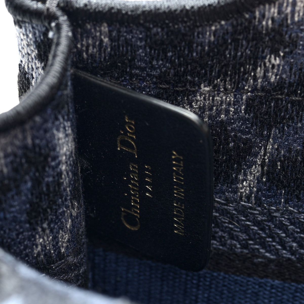 Christian Dior Canvas Mizza Embroidered Mini Leopard Book Tote Blue 6 of 10