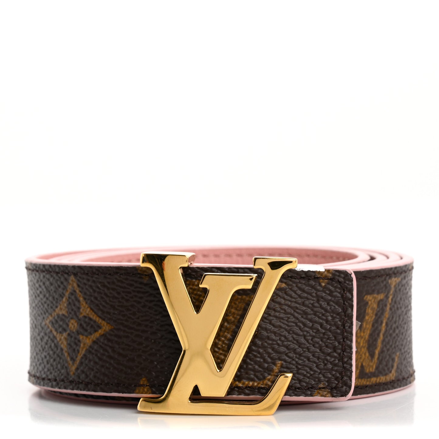 Calfskin Monogram 30mm LV Initiales Reversible Belt 85 34 Rose Ballerine