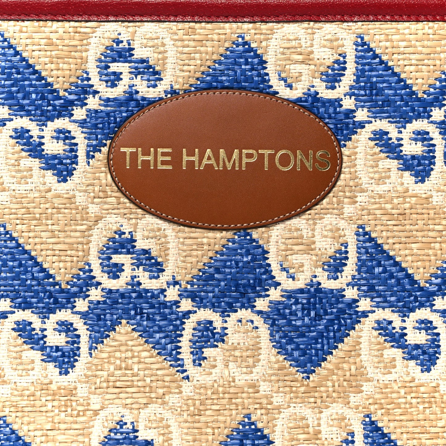 Raffia GG Monogram Hamptons Case Beige Blue