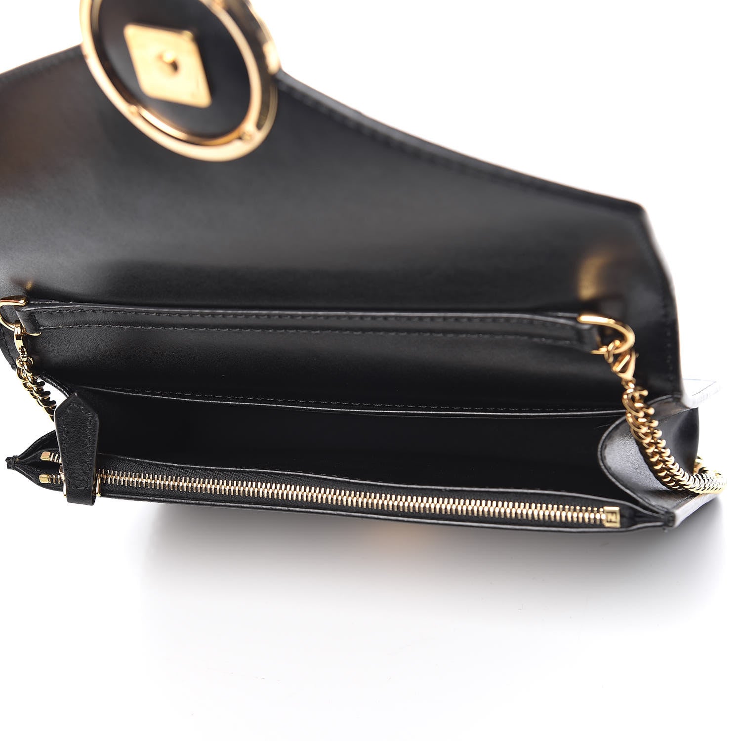 Fendi Vitello Liberty Lucido F is Fendi Medium Envelope Wallet on Chain Black 5 of 11