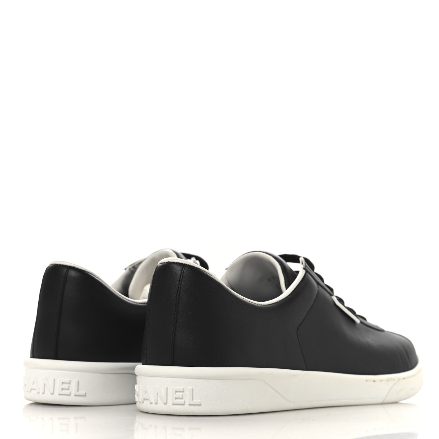 Chanel Calfskin CC Mens Sneakers 44 Black 5 of 8