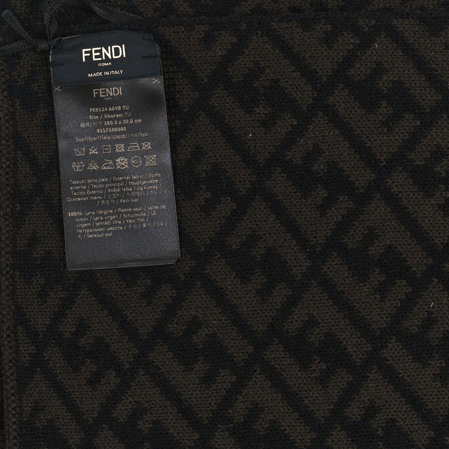 Wool FF Scarf Fango Moro Rosso