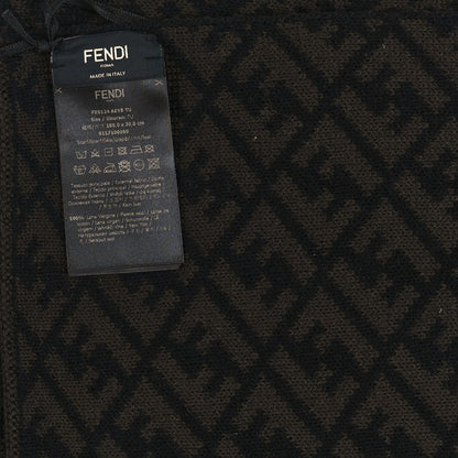 Fendi Wool FF Scarf Fango Moro Rosso 3 of 3