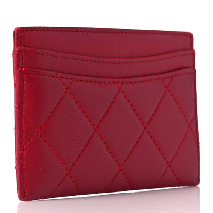 Chanel Lambskin Quilted Card Holder Red 3 of 10