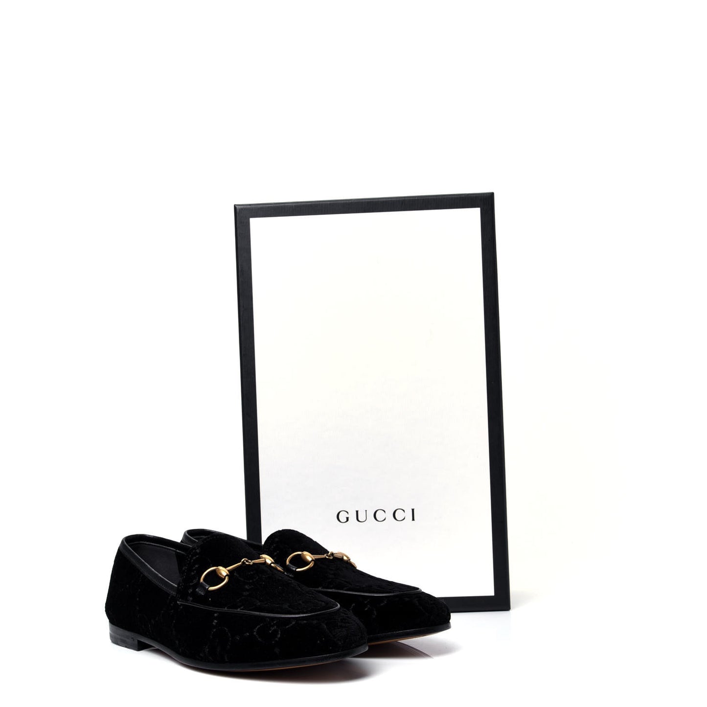 Velvet GG Monogram Horsebit Womens Jordaan Loafers 36 Black