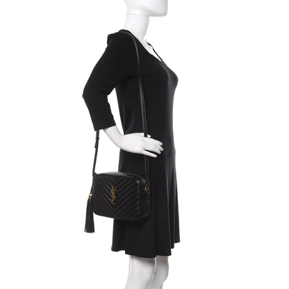 Saint Laurent Calfskin Matelasse Monogram Lou Camera Bag Black 2 of 10