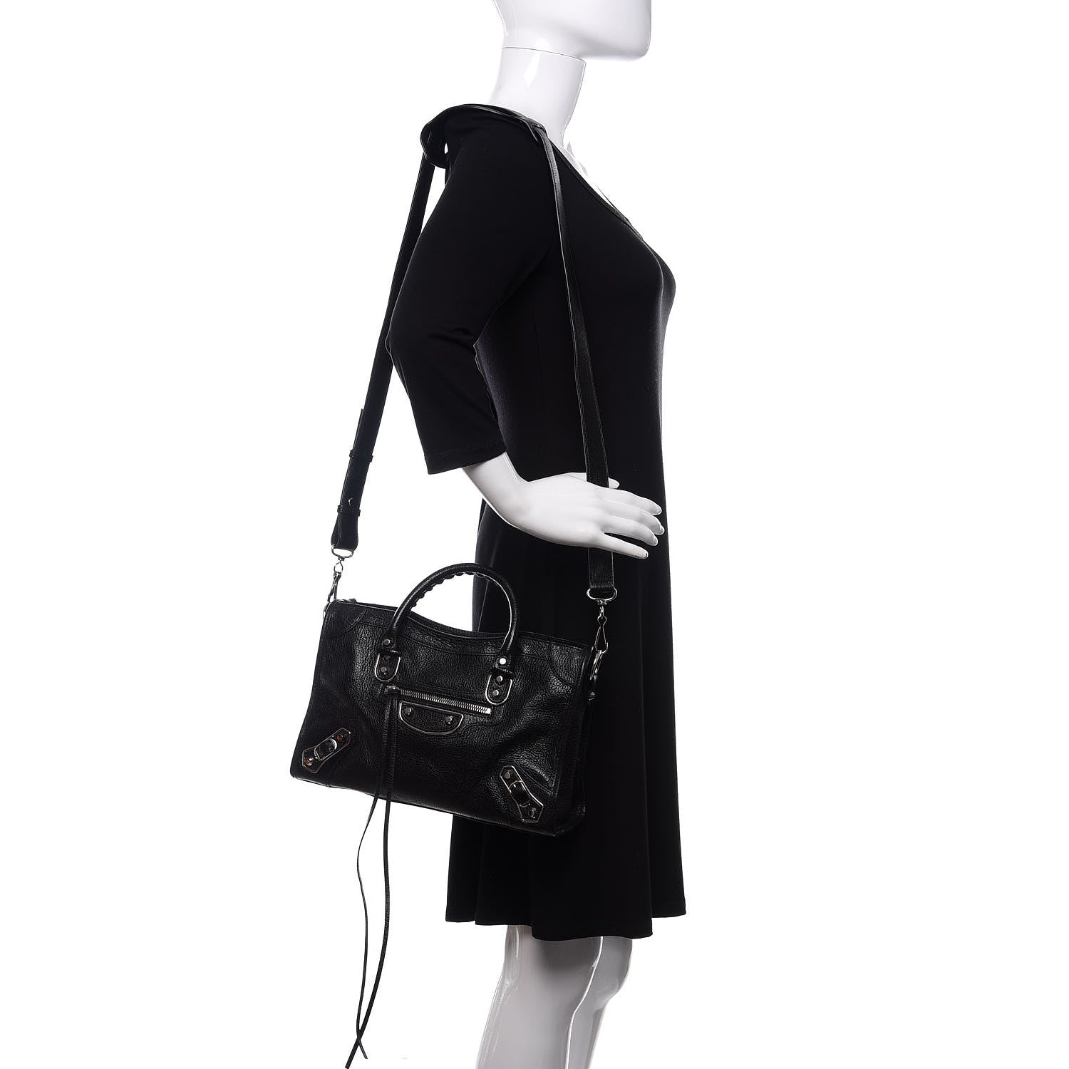 Balenciaga Chevre Silver Metallic Edge Hardware S City Black 2 of 12