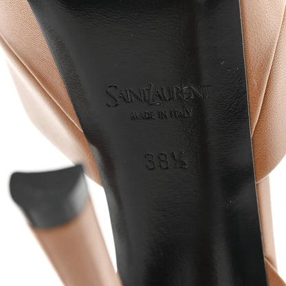 Saint Laurent Smooth Calfskin La Scandale 110 Sandals 38.5 Dark Macadamia 7 of 9