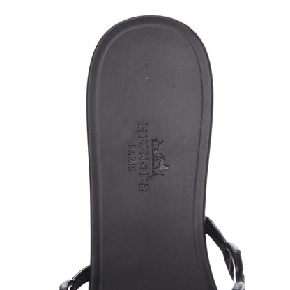 Hermes Rubber Chaine d'Ancre Rivage Sandals 37 Black 8 of 10
