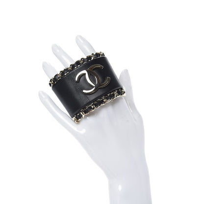 Chanel Lambskin Chain CC Cuff Black Gold 2 of 5