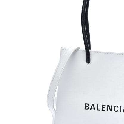 Balenciaga Squared Calfskin Logo North South Shopper Tote XXS White 11 of 12