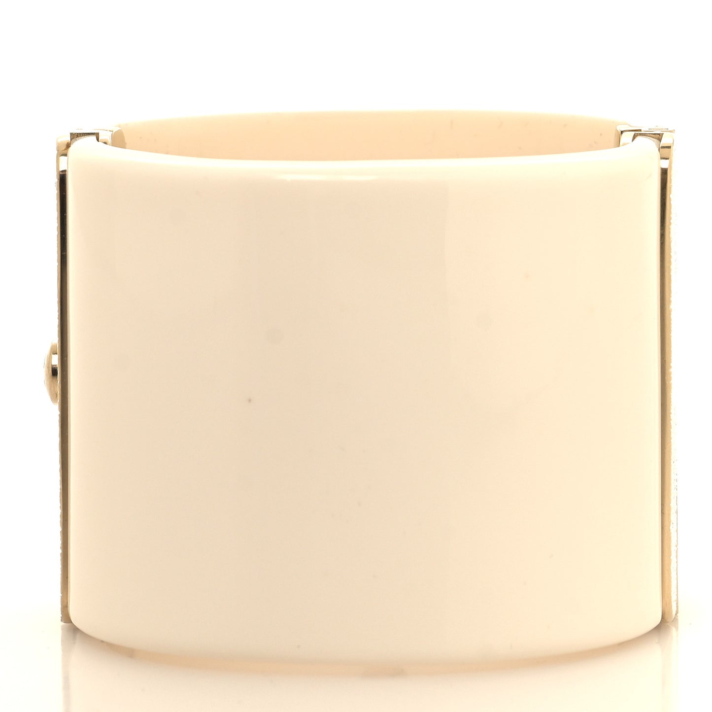 Resin Baguette Crystal Dubai CC Cuff Bracelet White Gold