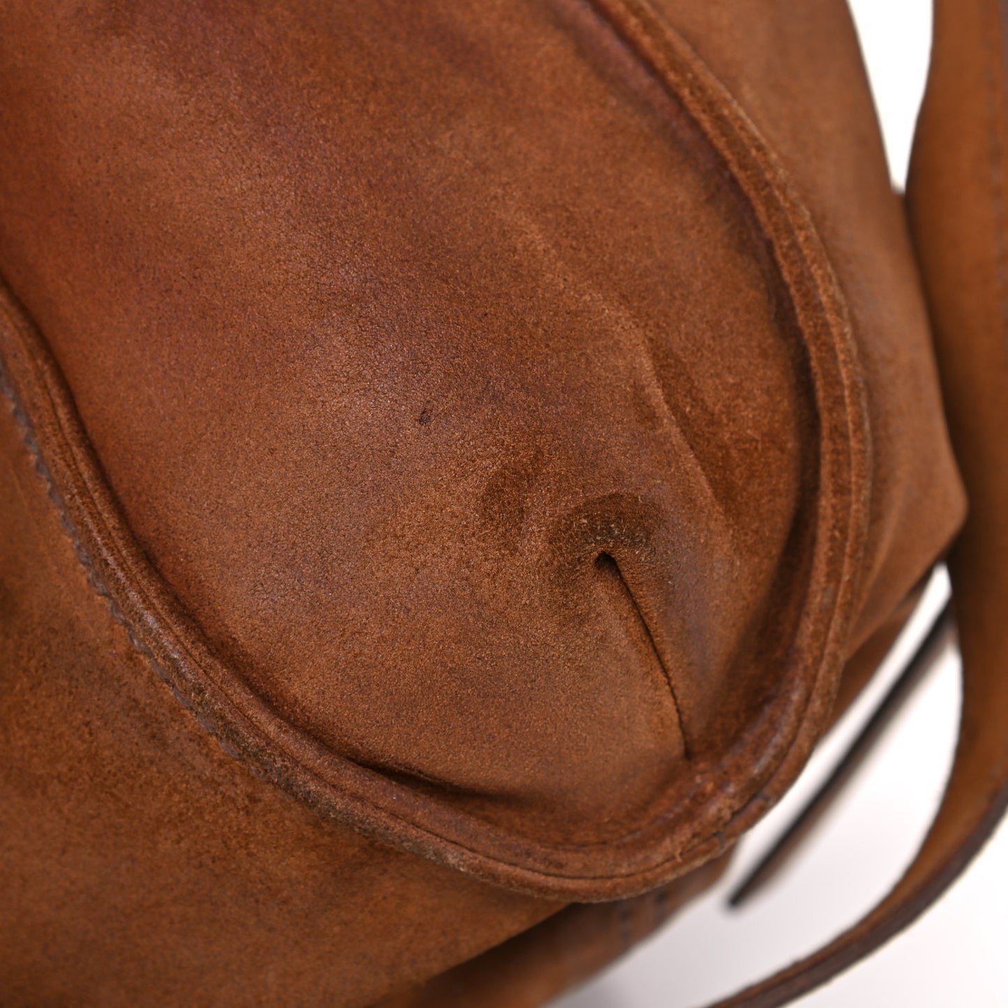 Suede Drawstring Tote Brown