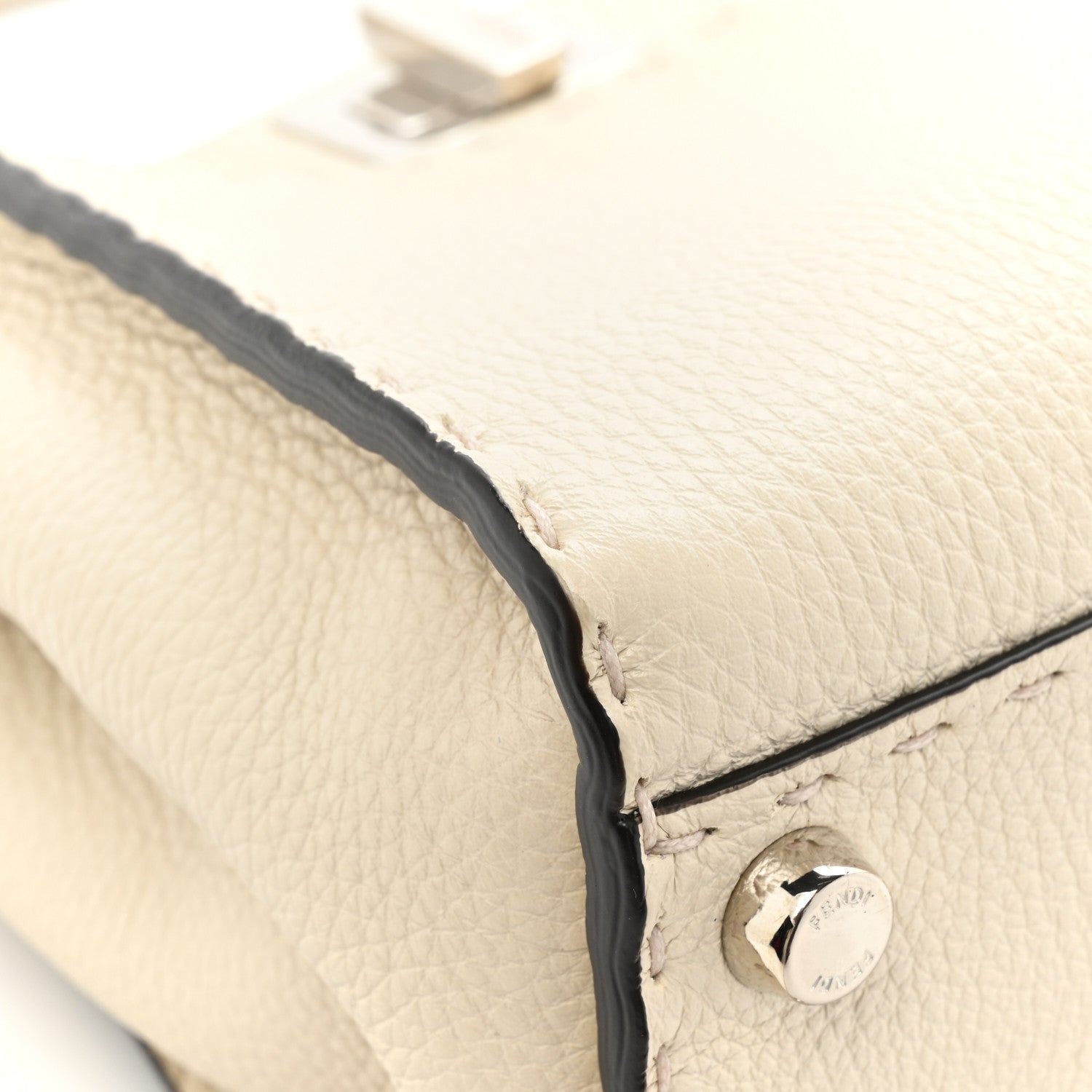 Fendi Cuoio Romano Selleria Mini Peekaboo Iconic Satchel Latte 11 of 13