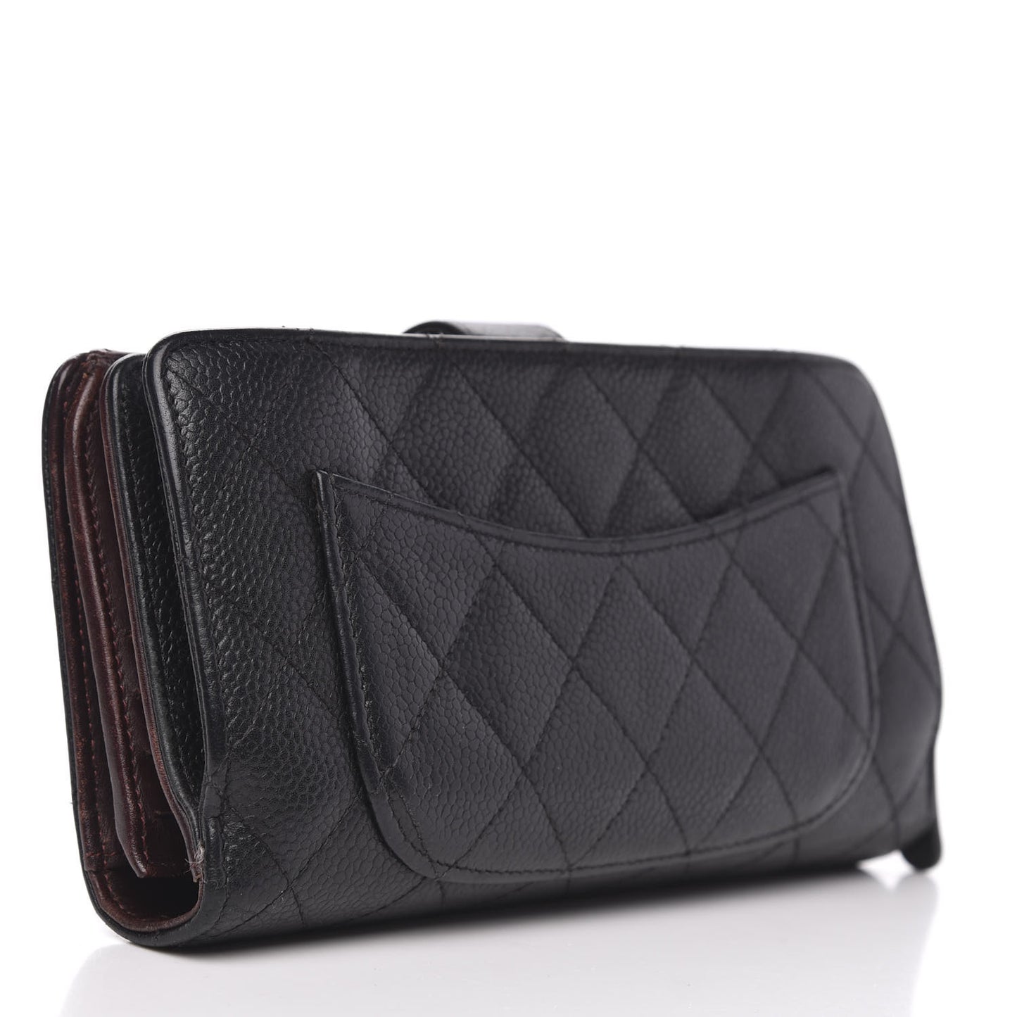 Caviar Quilted CC French Wallet Black