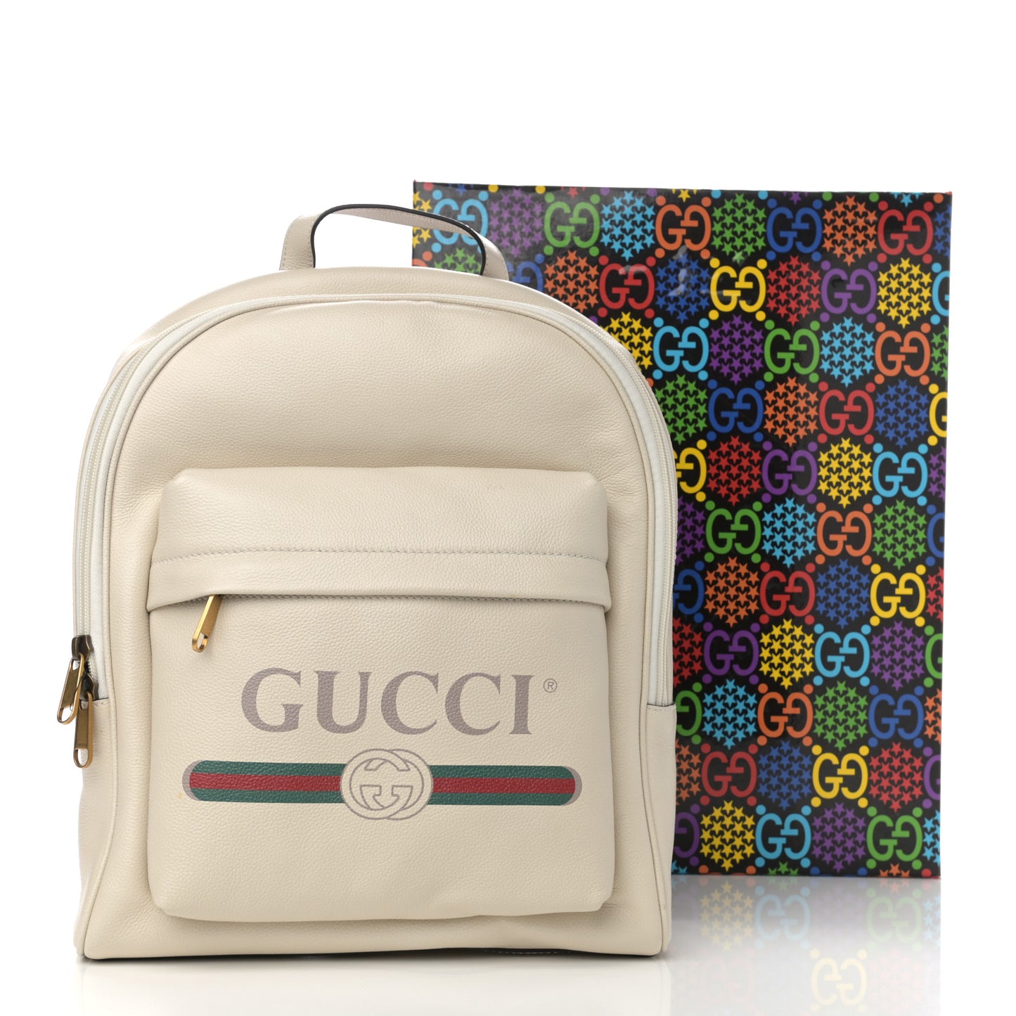 Calfskin Logo Day Backpack Mystic White