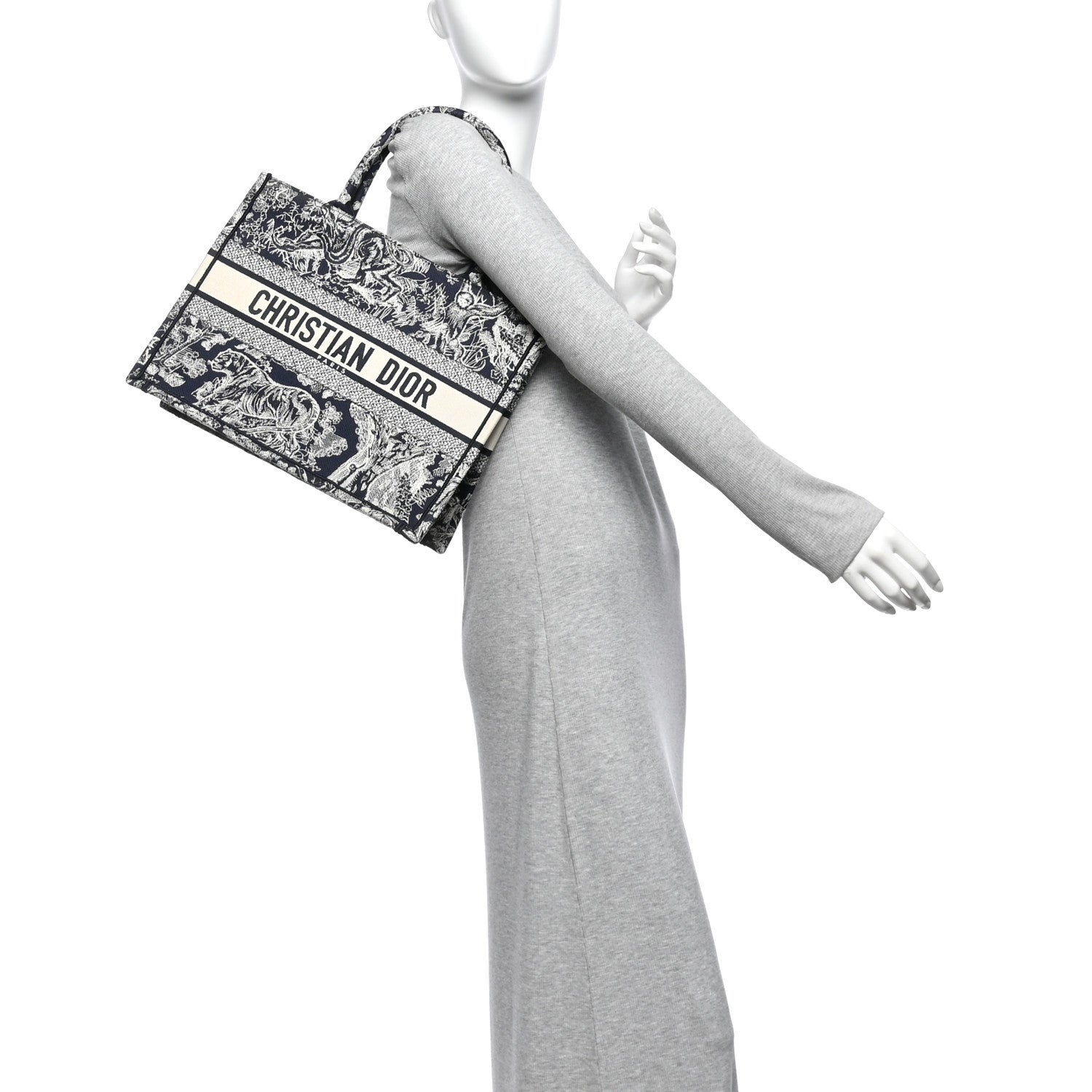 Christian Dior Canvas Embroidered Medium Dioriviera Toile De Jouy Reverse Book Tote Blue 2 of 11