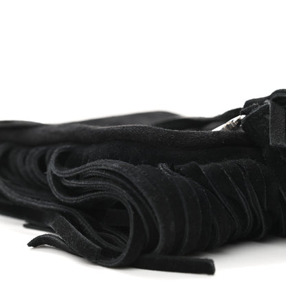 Saint Laurent Suede Fringe Toy Monogram Anita Crossbody Bag Black 9 of 11