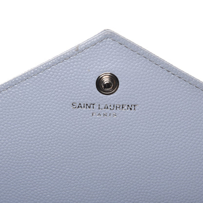Saint Laurent Grain De Poudre Matelasse Monogram Chain Wallet Sky Blue 6 of 13