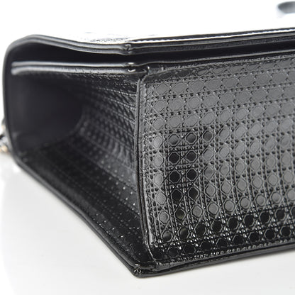 Christian Dior Metallic Patent Micro-Cannage Medium Diorama Flap Bag Graphite 12 of 14