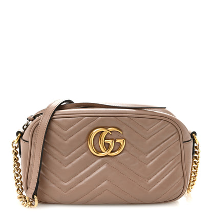 Gucci Calfskin Matelasse Small GG Marmont Chain Shoulder Bag Porcelain Rose 1 of 10