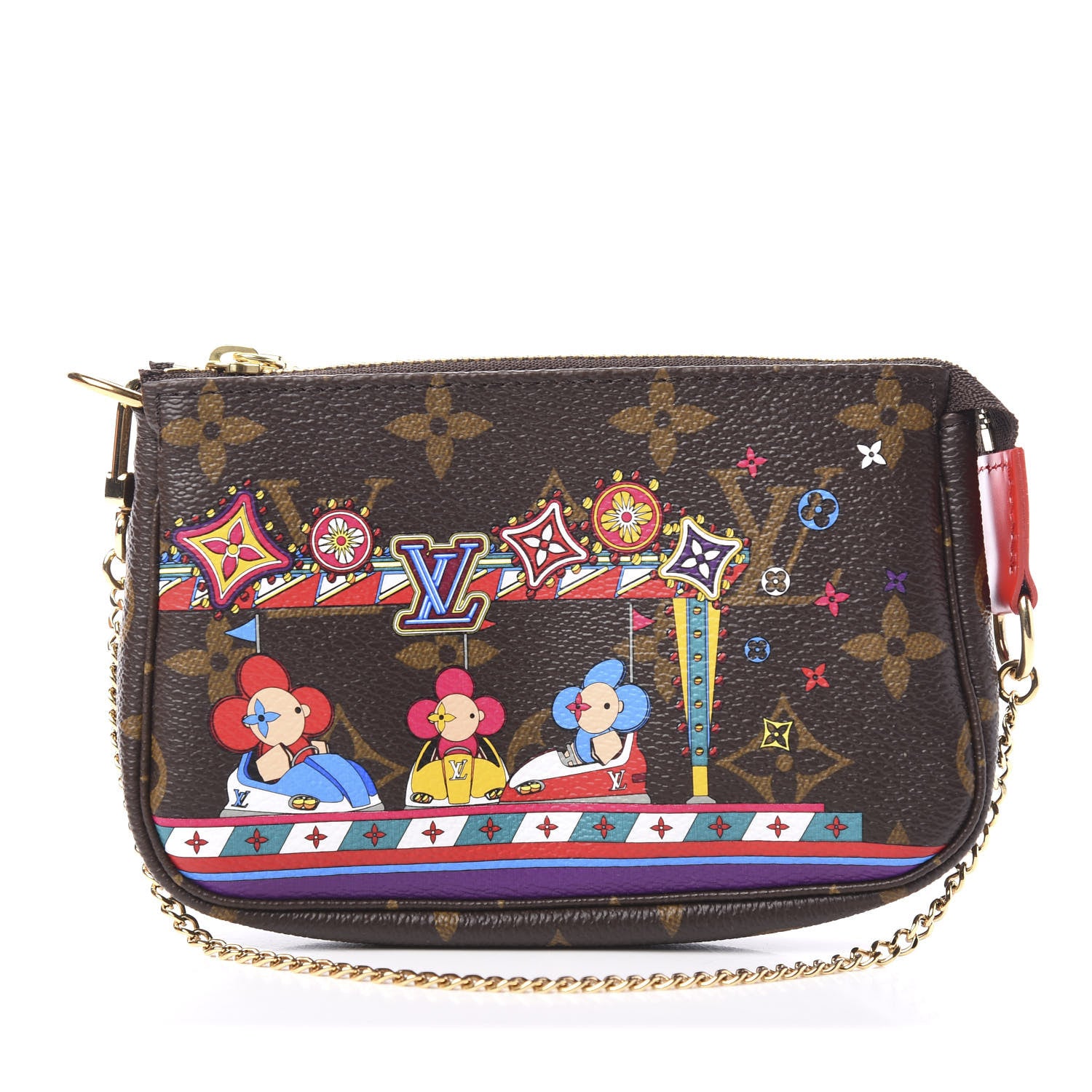 Louis Vuitton Monogram 2020 Christmas Animation Bumper Cars Mini Pochette Accessories Coquelicot 1 of 9